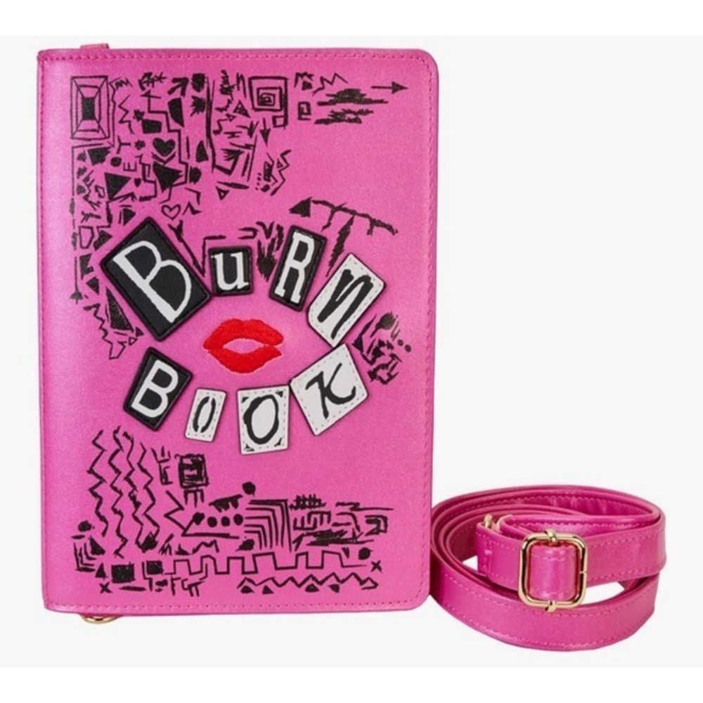 Mean Girls Loungefly Burn Book Journal Crossbody Bag Purse Pink NWT